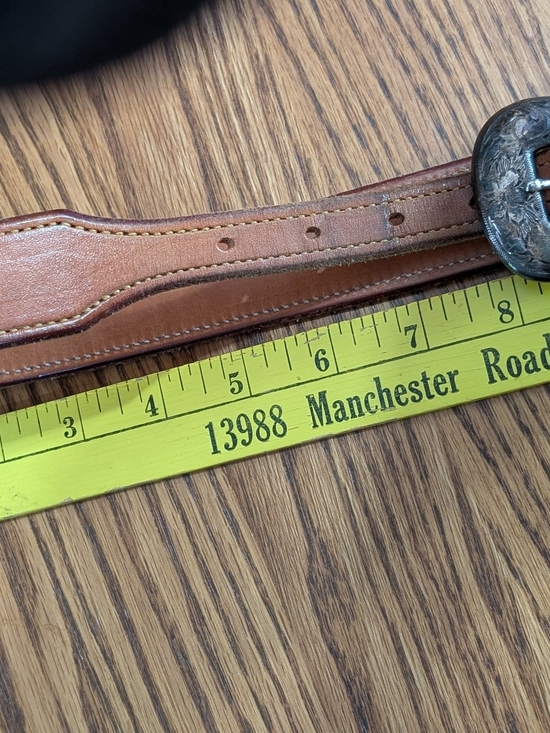 Women\'s Brown Leather Western Belt with Engraved Silver Accents main image 12